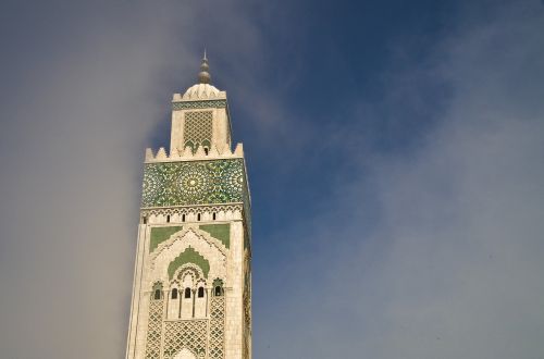 Casablanca, Mečetė, Minaretas, Rūkas, Marokas, Musulmonas