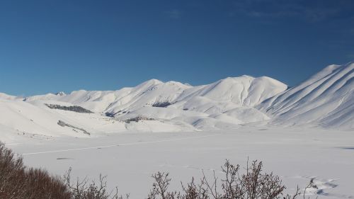 Castelluccio, Kalnai, Sniegas, Norcia