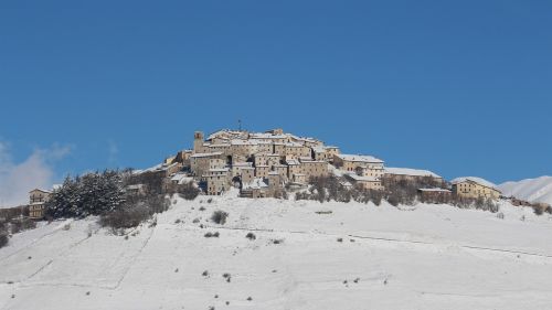 Castelluccio, Kalnai, Sniegas, Norcia