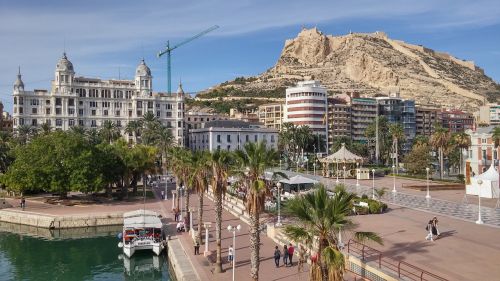 Castillo Santa Barbara, Alicante, Uostas, Costa, Ispanija, Vanduo, Vaikščioti, Pastatai