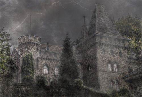 Pilis, Rūkas, Mistinis, Nuotaika, Atmosfera, Mūra, Blykstė, Halloween, Bokštas, Hdr, Hdr Apdorojimas, Baugus, Šablonas, Fonas