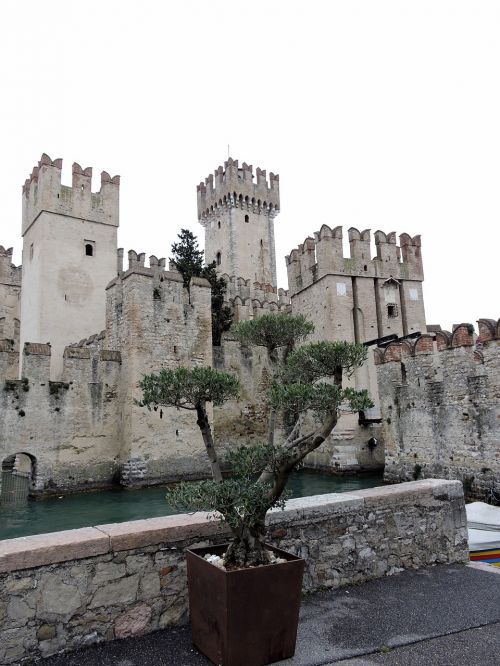 Pilis, Torre, Sirmione, Sienos, Fortifikacija, Viduramžiai, Italy, Medis, Vazos