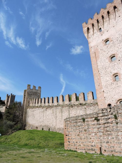 Pilis, Torre, Viduramžių, Sienos, Fortifikacija, Žalias, Dangus, Este, Italy