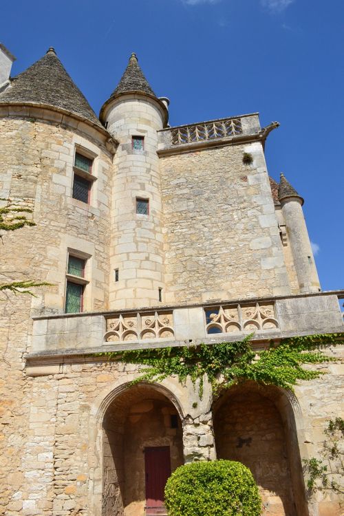 Pilis, Bokštas, Chateau Des Milandes, Renesansas, Dordogne, France, Aquitaine, Pietvakarius, Lankai