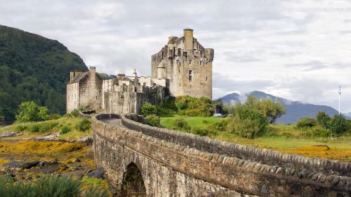 Pilis Eilean Donan, Vėjo Malūno Gardas, Škotija, Highlands, Kraštovaizdis