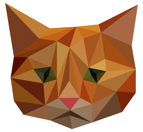 Katė, Veidas, Oranžinė, Mažas Poli, Geometrinis, Trikampiai