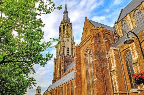 Katedra, Bažnyčia, Protestantas, Religija, Delftas, Nyderlandai, Holland, Europa