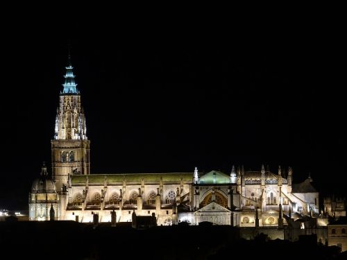 Katedra, Toledo, Naktis, Gotikos Menas, Ispanija, Pastatai
