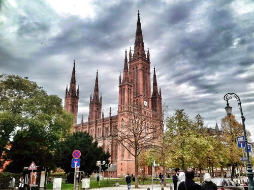 Katedra, Wiesbaden, Istorinis, Vokietija, Hdr