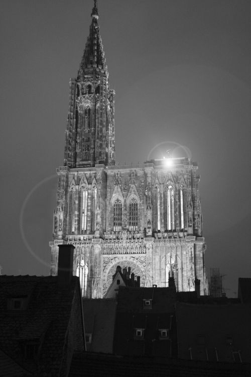 Katedra, Strasbourg, Alsace, Vakaras