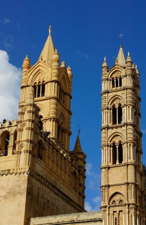 Katedra, Palermo, Sicilija, Bažnyčia, Architektūra, Bokštas, Europa, Katalikų, Krikščionybė