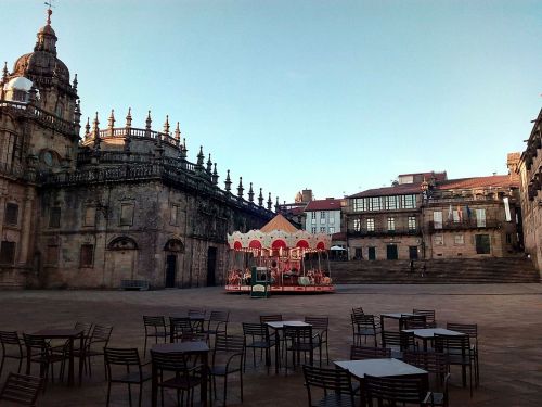 Katedra,  Santiago Compostela,  Quintana Aikštė,  Gyvenimo Kvintana,  Quintana,  Galicia,  Laiptai,  Karuselė
