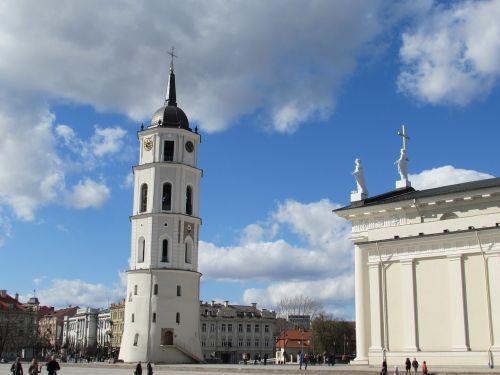 Katedra, Vilnius, Lietuviu, Bokštas, Europa, Miestas, Kapitalas, Miestas, Architektūra, Bažnyčia, Kultūra, Religija, Krikščionybė, Statula, Baltiškas, Istorinis, Kirsti, Paminklas, Balta, Žinomas, Centras, Turizmas, Varpas