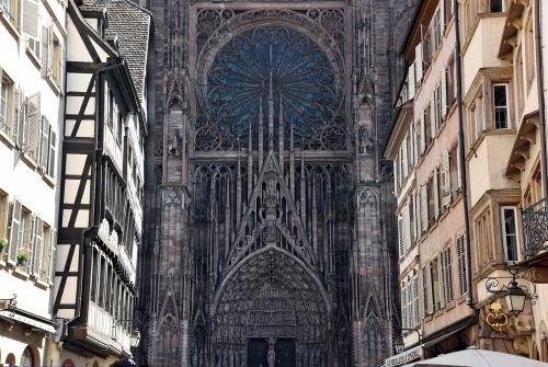 Katedra, Strasbourg, Alsace, Fasadas, Gotika, Religija