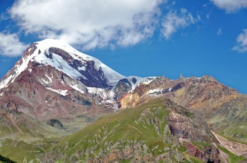 Kaukazas, Gruzija, Kazbek, Kalnas, Gamta, Kalnų Viršūnių Susitikimas, Dangus, Kelionė, Sniegas