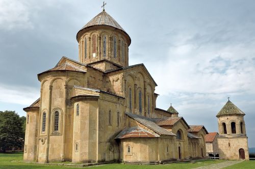 Kaukazas, Gruzija, Vienuolynas Gelati, Architektūra, Bažnyčia, Religija, Senas, Dangus