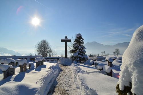 Kapinės, Kapai, Kirsti, Snieguotas, Žiema, Sniegas, Allgäu