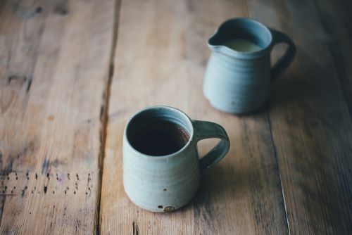 Keramika, Taurė, Kava, Pienas, Medinis
