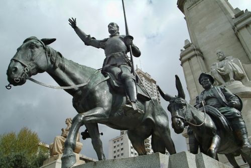 Cervantes, Don Quixote, Madride, Statula, Bronza, Ispanija