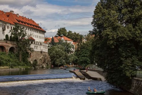 Český Krumlov, Čekijos Respublika, Miestas, Šalis, Vaizdas, Debesys, Upė, Unesco