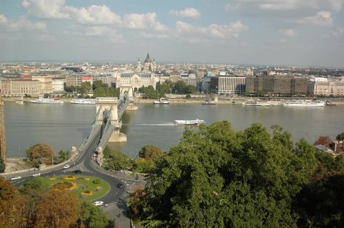 Grandinės Tiltas, Budapest, Vengrija, Tiltas, Danube, Upė