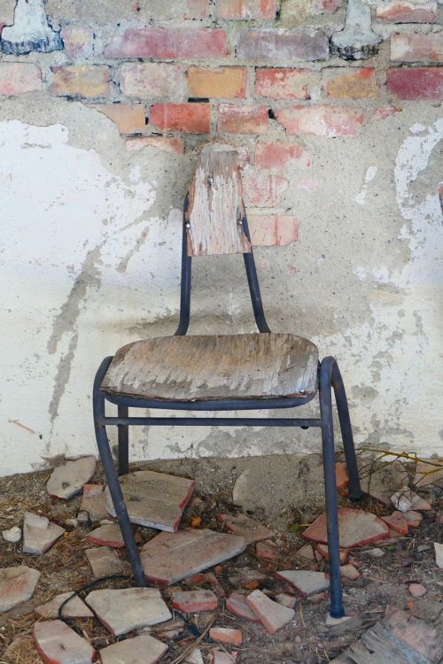 Kėdė, Senas, Sunaikintas, Sėdėti