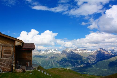 Chalet, Engadin, Šveicarija, Kalnas, Alpių, Alpės, Kraštovaizdis, Gamta
