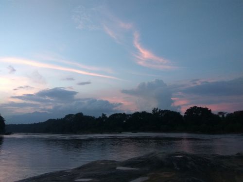 Chaliyar, Upė, Dangus, Nilambur, Malappuramas, Kerala, Vakaras
