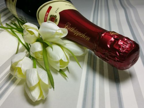 Šampanas, Rotkäppchen, Širdis, Romantika, Gėlės, Valentino Diena, Meilė, Fonas, Butelis, Alkoholis