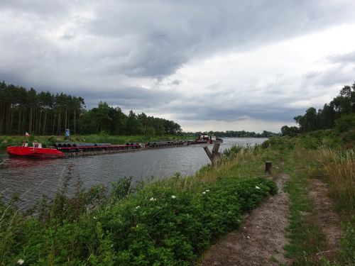 Kanalas, Elbe-Havel Kanalas, Barža, Padidinti, Debesys