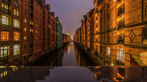 Kanalas, Vandenys, Kelionė, Upė, Miestas, Hamburgas, Speicherstadt, Architektūra, Žibintai, Atspindys