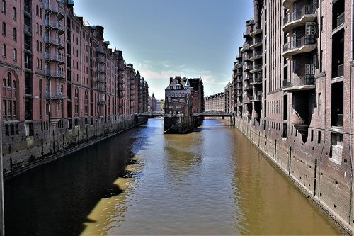Kanalas,  Speicherstadt,  Hamburg,  Statyba,  Vandens,  Sandėlis,  Vandenų,  Lankytinos Vietos