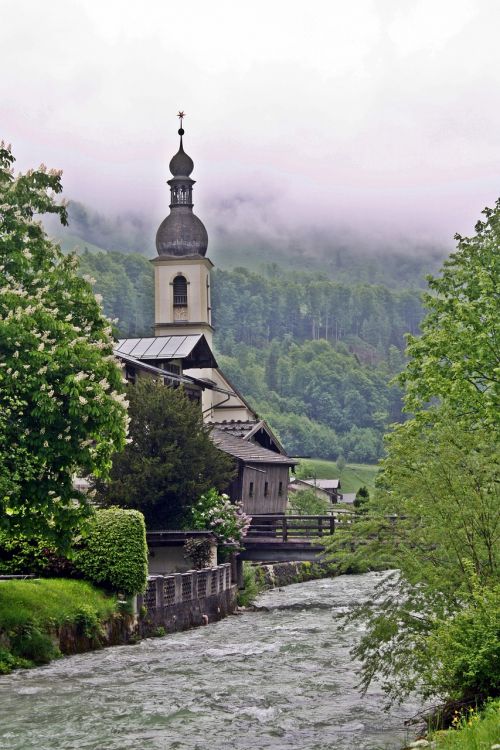 Koplyčia, Berchtesgadener Žemės, Viršutinė Bavarija, Bloga Oro Fotografija, Alpių Žygiai, Pasivaikščiojimas, Ruhpolding, Bachas, Slenksčiai