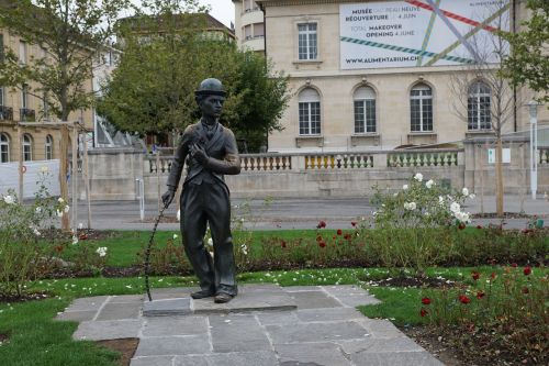 Charly Chaplin, Skulptūra, Vevey, Šveicarija, Muziejus, Parkas