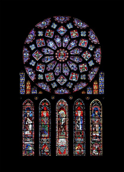 Chartres, Katalikų, Rozetė, Katedra, Notre Dame De Chartres, Lancet Window, Stiklo Langas, Langų Dažymas, Vitražas, Notre Dame, Paris