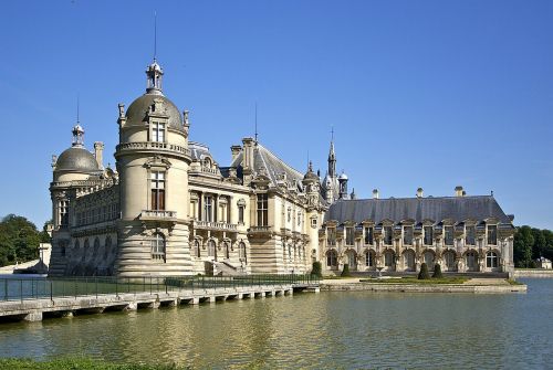 Pilis Chantilly, France, Pilis, Pastatai, Architektūra, Orientyras, Istorinis, Ežeras, Tvenkinys, Apmąstymai, Gražus