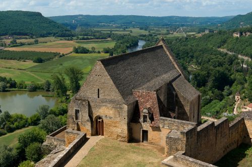 Chateau De Beynac, France, Koplyčia, Orientyras, Istorinis, Slėnis, Kalnai, Architektūra, Lauke, Upė