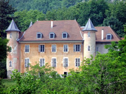 Chateau De Bornessand, France, Pilis, Istorinis, Orientyras, Architektūra, Miškas, Medžiai, Vasara, Pavasaris, Lauke