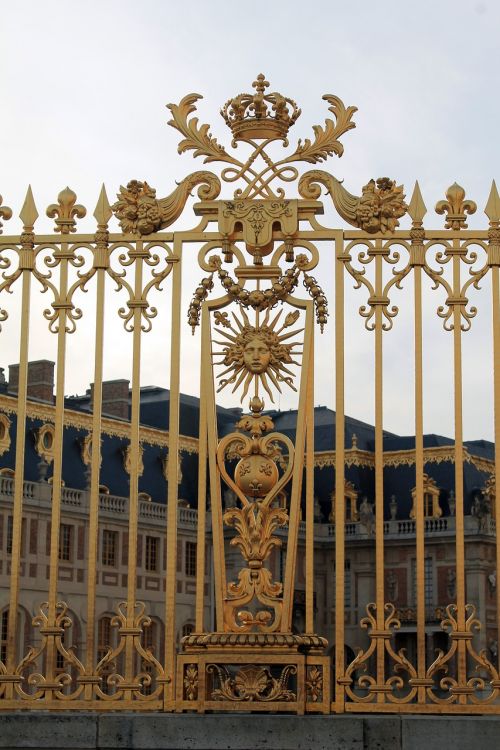 Château De Versailles, France, Tinklelis, Auksas, Versailles, Pilis, Miestas Versalis, Saulė, Karūna