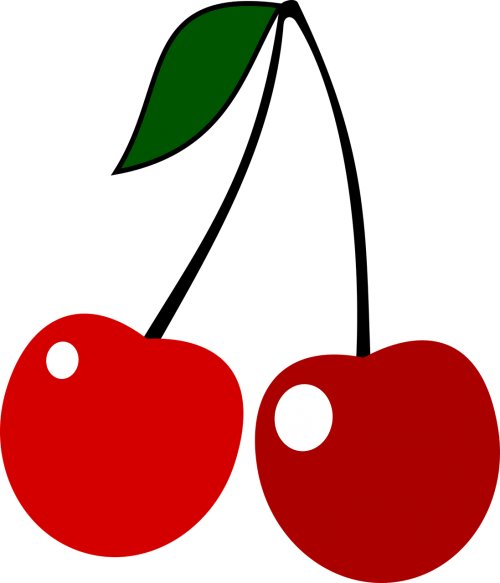 Vyšnios, Vaisiai, Raudona, Saldus, Galia, Raudonas Vaisius, Maistas, Baklažanas, Nemokama Vektorinė Grafika
