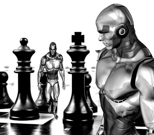 Šachmatai, Cyborg, Robotas, Žaidimas, Ranka, Žaisti, Juoda, Cybernetic, Balta, Metalas