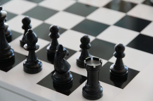 Šachmatai, Šachmatų Lenta, Juoda, Žaisti, Balta, Bokštas, Juoda Ir Balta