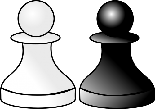 Šachmatai, Pėstininkas, Etiketės, Juoda, Balta, Žaidimas, Poilsis, Nemokama Vektorinė Grafika
