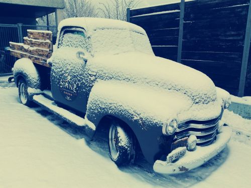 Chevrolet, Sniegas, Snieguotas, Oldtimer