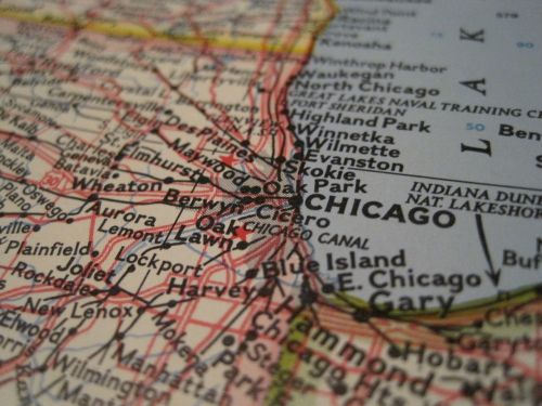 Čigonai, Žemėlapis, Iš Arti, Usa, Amerikietis, Illinois, Kartografija, Vieta