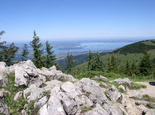 Chiemsee, Kampenwand, Vaizdas, Kalnas, Bavarija, Aschau, Vasara, Kalnų Papėdijos