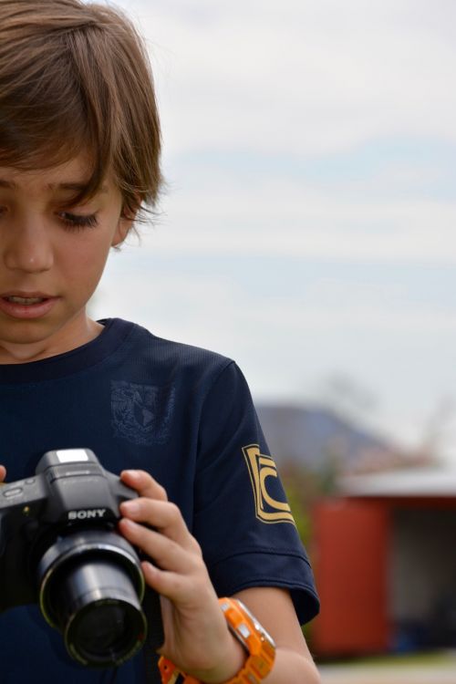 Vaikas, Fotografas, Hobbie, Nuotraukos, Fotoaparatas