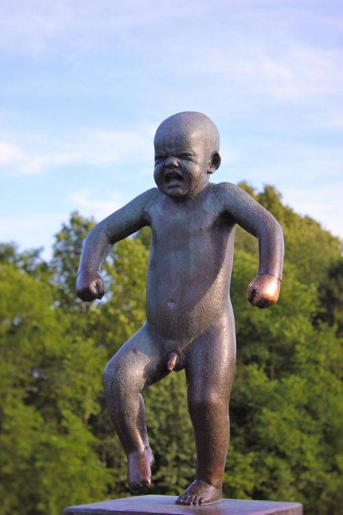 Vaikas, Skulptūra, Statula, Figūra, Bronza, Berniukas, Rėkti Berniukas, Oslo