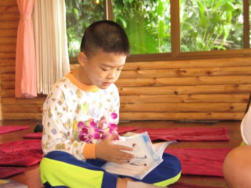 Vaikas, Berniukas, Skaitymas, Mokymasis, Tailandas, Speciali Sėdynė, Kryžminis Kojas, Asian