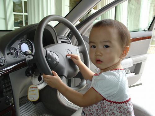 Vaikas, Automobilis, Tailandas, Asija, Vairuoja, Mergaitė, Kūdikis